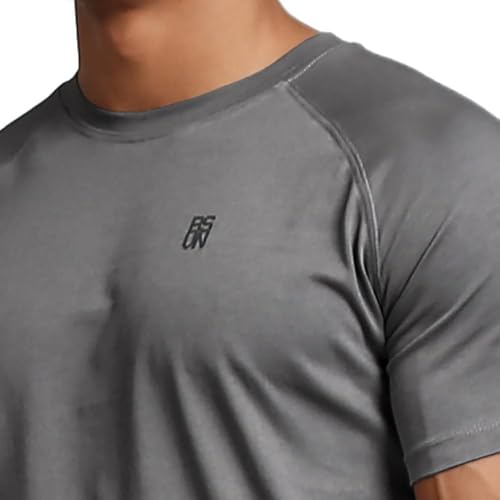 Image of Casual Short Sleeve Crew Neck Classic Wicking Breathable Fitness Muscle Athletic T Shirts Mens