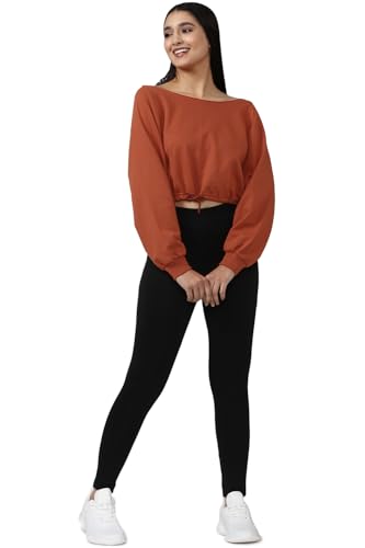 Image of FOREVER 21 Womens Solid Regular Fit Sweatshirts