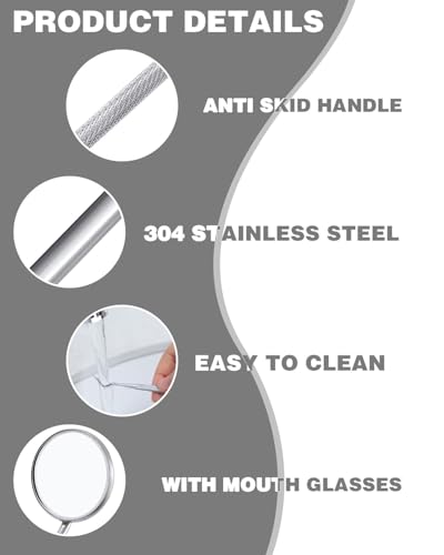 TPZORJX 6er Zahnpflege Set, Zahnarzt Instrumente Zahnarztbesteck Zahnarztspiegel Zahnpinzette Zahnsonde Zahnsteinentferner Edelstahl mit Box,zahnsteinentferner – Bild 4