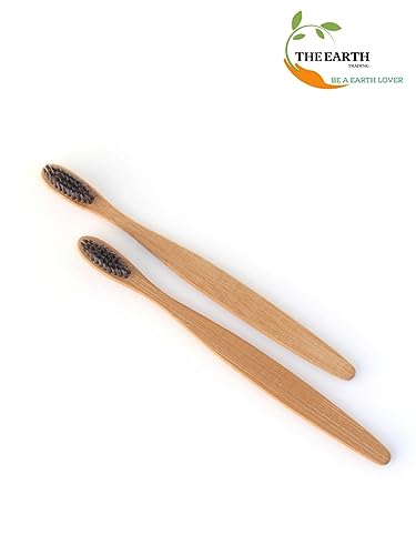 Image of Super Soft activated Charcoal Bristle Manual Toothbrush with Bamboo Handle, Teeth Whitning Charcoal Toothbrush for kids (Pack of 1)