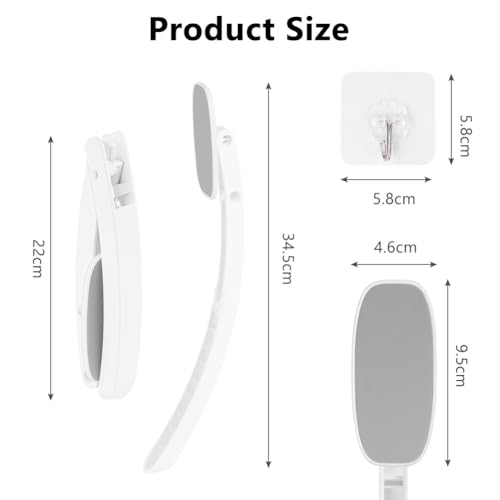 LOPHE Rücken Eincremehilfe, Körperwäsche Lotion Applikator, Rückenbürste mit Applikator Pads, Rückenbürste mit langem Griff, Rückenschrubber（Hellgrau）