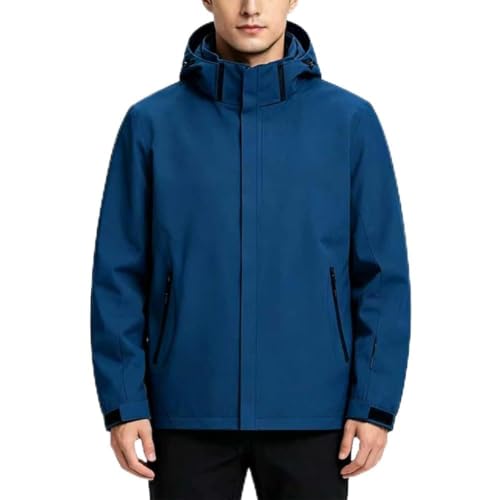 Image of Men's Waterproof Windbreaker with Removable Hood Lightweight Rain Coats for Casual Hiking Cycling