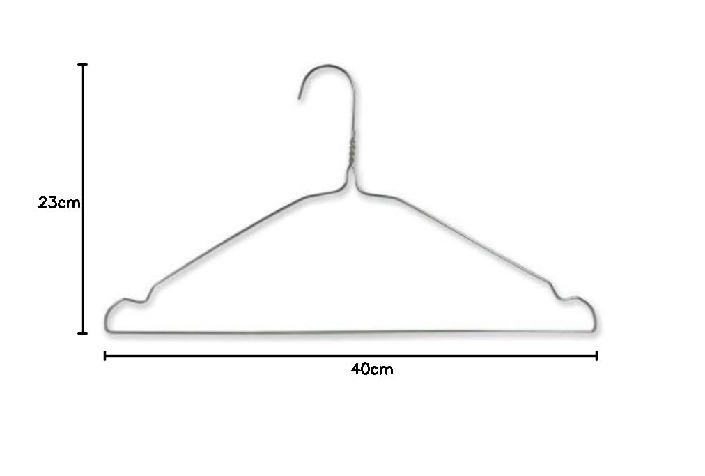 Image secondaire de Hangerworld 100 Cintres 40cm Solides en Métal Blanc à Barre Pantalon et Encoches, Taille Universelle
