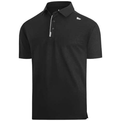 Esabel.C Men's Golf Dry Fit Collared Short Sleeve Polo Shirt w/ 4-Way Stretch (various) - image 1