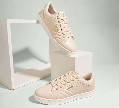 Image of LUCKY STEP Glitter Shoes Sparkly Bling Shiny Bedazzled Lace up Fashion Sneakers for Women