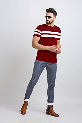 Image of AUSK T-Shirt for Mens Double Stripes on Chest