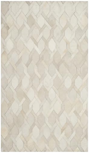Tapete de cuero SAFAVIEH 3' x 5' color marfil miniatura 3