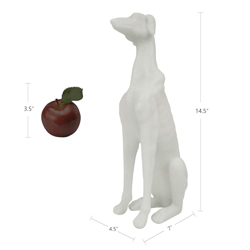 Estatua de Galgo Blanca de 14.5 pulgadas para Decoración miniatura 7