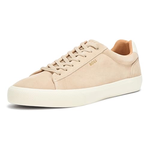 BOSS, Aiden Suede Low Top Sneaker, Sand Beige, 11
