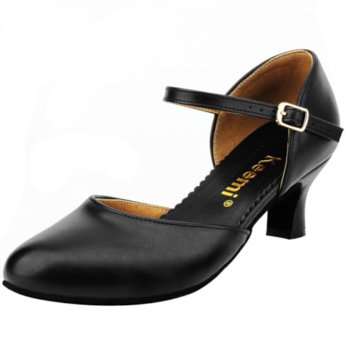 Keemi Latin Dance Shoes Character Shoes for Women,Non-Slip Ankle Strap Dancing Heels for Salsa Tango Wedding Flamenco,2.3