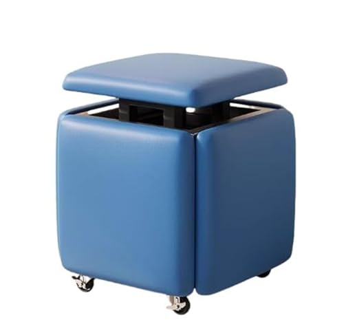 Chaise de rangement carrée bleue QHQQXN meuble gain de place