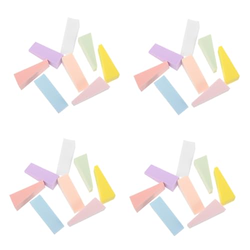 BAZEITFLOW 40 piezas Esponjas Triangulares Pequeñas para Maquillaje y Arte de Uñas de Suave Multifuncional No Adhesivas para Difuminar Rubor y Esmaltado Uso Profesional y Doméstico