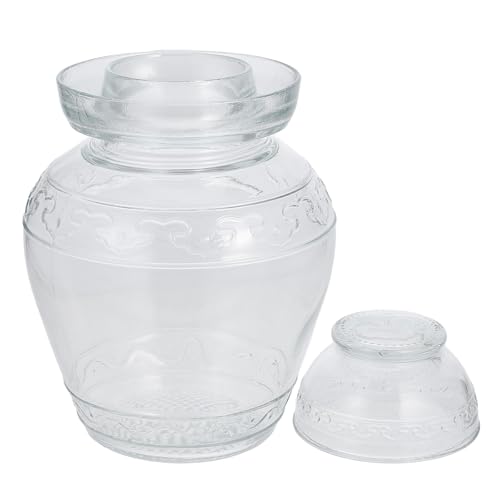 YARNOW Tarro de Cristal para Encurtidos 5 Litros, Transparente, Almacenamiento de Alimentos con Diseño Sellado, Adecuado para Fermentación y Cocina Hogar