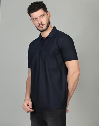 Image of INKKR Men's Polo Neck Half Sleeve Solid T-Shirts