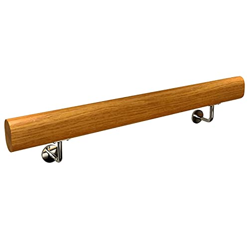Main courante en bois 4M et support acier inoxydable, rampe décorative