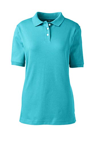 Lands  End School Uniform Women s Short Sleeve Interlock Polo Shirt Small Fresh Turquoise