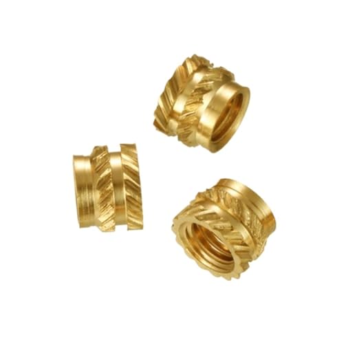 真鍮 インサートナット 50個 M4*4/5/6/8/10 真鍮ホットメルトインサートローレットナットねじ熱成形SLタイプダブルツイル射出埋め込みナット(Length 5mm)