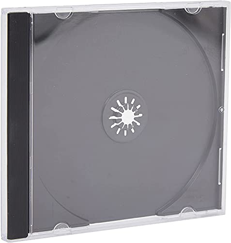 VISION MEDIA® 50 cajas de CD individuales para joyas, color negro, lomo de 10,4 mm