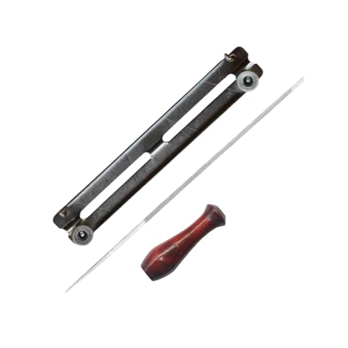 Whtkoph Chainsaw Sharpening Tool Kit with Wooden Handle and Metal Support, 4.8 mm Chainsaw File
