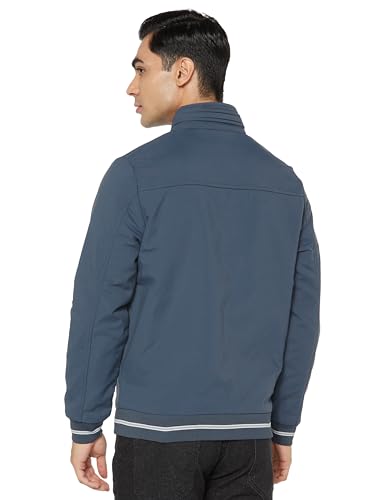 Image of Qube By Fort Collins Men's Light Winter Jacket - Lightweight Bomber Jacket for Men | Full Zip Warm All-Season High Neck Jacket with Stand Collar & Zip Pockets for Winter Wear, Travel & Daily Use