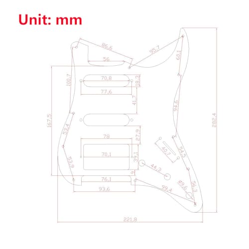 SSH Pickguard précâblé compatible avec guitare électrique de style Fender Strat, micros Alnico V Single Coil et Humbucker, fonction split de bobine, pots d'arbre en cuivre, assemblage complet du – vue 9