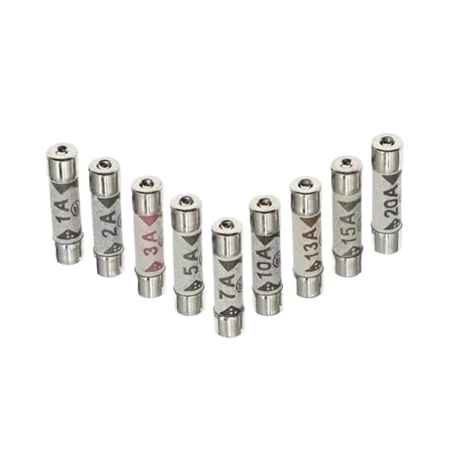 Fusibili a cartuccia for tubo in ceramica, fusibile ceramico a fusione rapida confezione da 10 fusibili a spina BS1362 1A-20A 6x25mm(20A)