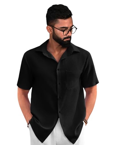 Image of Tee Projekt Solid Shirt for Men's ||Pop corn Shirt|| Solid Shirt for Men's|| Casual Shirt for Men||Half Sleeve Spread Collar Shirt for Men