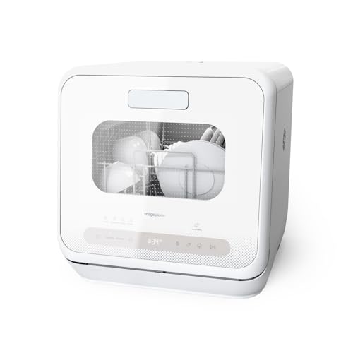 Magicplux Lavavajillas De Encimera, 4 Cubiertos, 6 1 Programas, Inicio Retardado, Ventana De Visualización, Para Casa Y Oficina, Mini Lavavajillas Con Conexión De Agua, Blanco