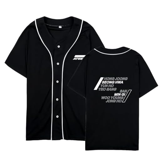 Xkpopfans Baseball Jersey T-Shirts Hong-Joong Seong-HWA Yun-Ho Tee Shirt Black