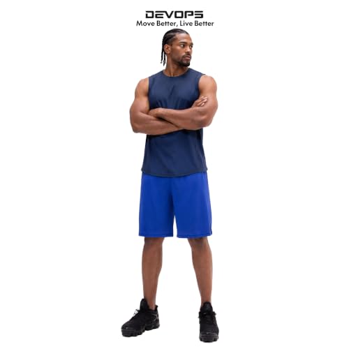 Image of DEVOPS Men's 2-Pack Loose-Fit 10 inch Workout Gym Shorts with Pockets