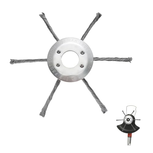 KLINNA 6 Kopf 200mm Unkrautbürste für Rasentrimmer & Freischneider | Robuster Stahldraht Rasentrimmerkopf | Wildkrautbürste Zubehör für Benzin-Rasenmäher, Gartenrasentrimmer-Schneidkopf KLINNA 6 Kopf 200mm Unkrautbürste für Rasentrimmer & Freischneider | Robuster Stahldraht Rasentrimmerkopf | Wildkrautbürste Zubehör für Benzin-Rasenmäher, Gartenrasentrimmer-Schneidkopf