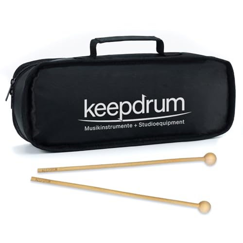 keepdrum MB01BK Glockenspiel Tasche Schwarz + Schlägel MST04 1 Paar passt für die Sonor-Glockenspiel-Modelle GS, SG, MG, GP, NG10 und G10.