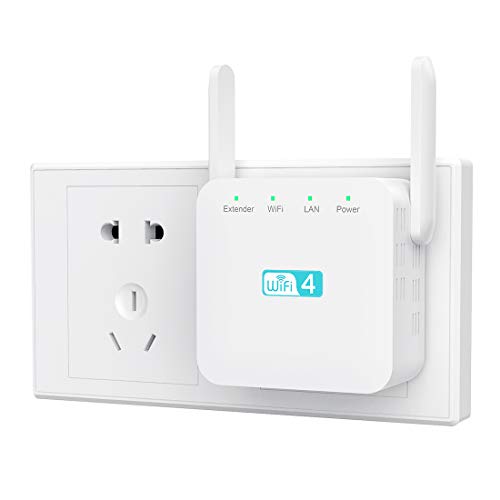 Getue Repetidor WiFi Amplificador Señal WiFi Repetidor Amplificador WiFi 2.4 GHz 300Mbps Repetidor Señal WiFi,Admite Modo Ap/Repetidor/Router, Compatible con Enrutador Inalámbrico,Blanco