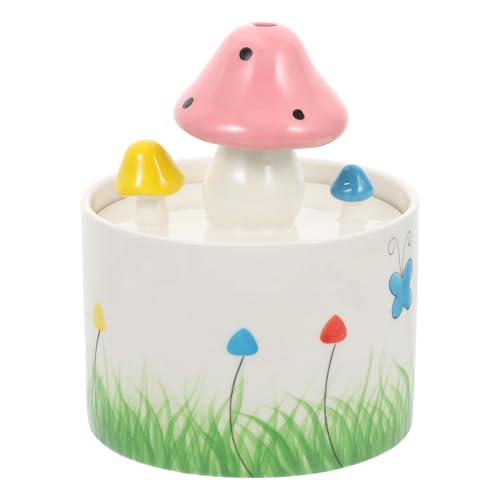 HOMSFOU USB Keramik Haustier Wasserspender Klein Automatische Trinkbrunnen für Katzen und Hunde Glatter...