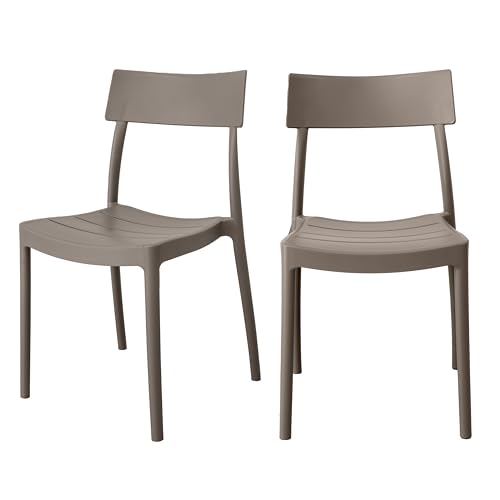 GARDENIA Roma Chaise, Polypropylène, Taupe, 2