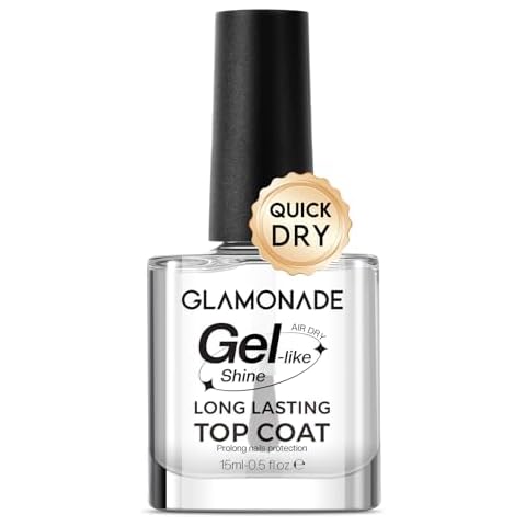 Top Coat Nail Polish Clear: Quick Dry Nail Polish No Chip High Shine Long Lasting Glossy Nail Polish Fast Air Dry Non Toxic Top Coat for Nail Art Manicure Salon Quality Cover