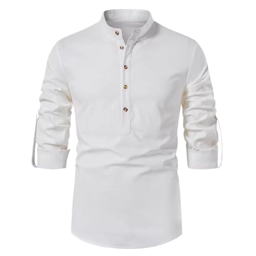 Chemise gothique médiévale homme WOLONG en lin à lacets style rétro