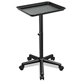 Salon Tray on Wheels, Salon Rolling Tray with Adjustable Height, Hair Stylist Tray, Suitable for Tattoo Tray and Dental Tray