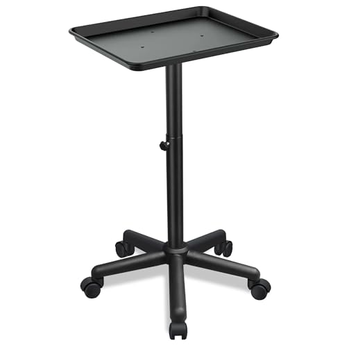 Salon Tray on Wheels Salon Rolling Tray with Adjustable Height Hair Stylist Tray Suitable for Tattoo Tray and Dental Tray