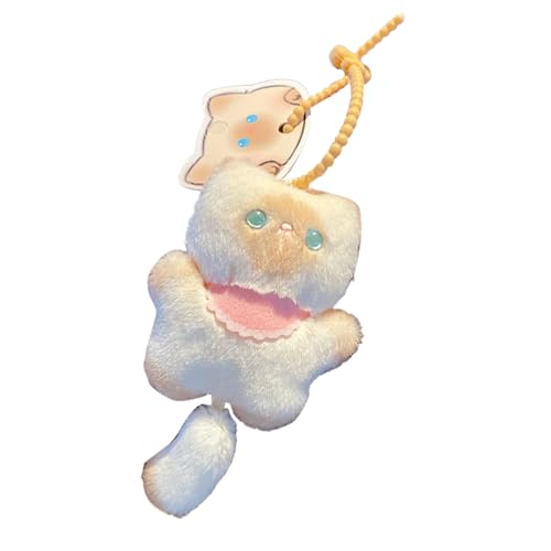 猫のぬいぐるみ - バックパック、バッグ、家の装飾用のかわいいぬいぐるみペンダントキーチェーン、友人、家族、子供、大人向けの柔らかい収集人形、日常使用の愛らしいアクセサリー