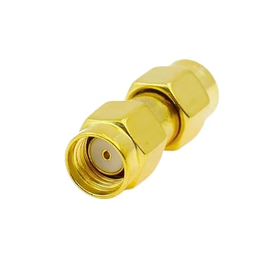 Adaptador coaxial macho RP-SMA-J convertidor directo de 50 ohmios latón oro