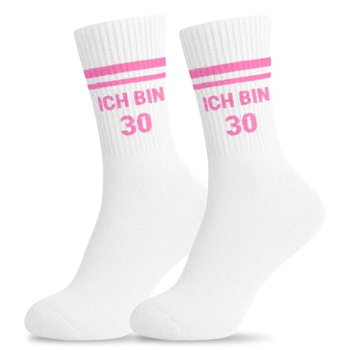 Scinzene 30 Geburtstag Frauen, Hochwertig Bestickt. Lustige Socken Geburtstagsgeschenk für Freundin Tochter Mama, Geschenke für Mama Socken Geburtstag Fraue ﻿