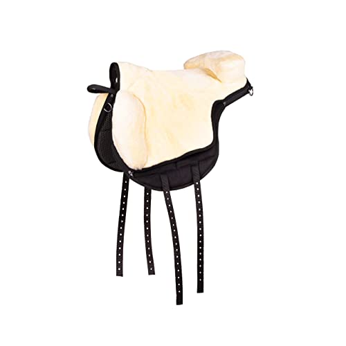 QHP - Bareback Pad Super Soft, Reitpad, Schwarz, Weich (Schwarz/Creme, Full)