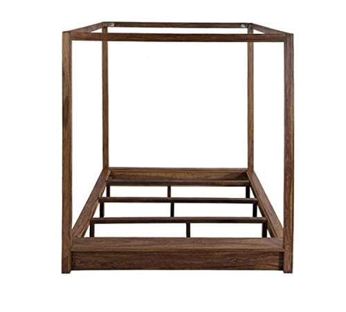 Image of Sheesham Solid Wood Poster Capital Bed for Home| Beautiful Bedroom (Brown, King)
