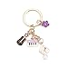 MUCOOS Rosa Und Lila Musik Schl&uuml;sselring, S&uuml;&szlig;er Schl&uuml;sselanh&auml;nger, Mini Musiknoten, Gitarre, Klaviertasten Design, Geschenk F&uuml;r Freunde, Geschenk F&uuml;r Musikliebhaber, Schl&uuml;sselanh&auml;nger F&uuml;r Frauen