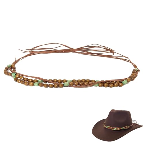 Image of Cowboy Hat Bands for Men Women, Leather Hatbands Belt for Cowboy /Western /Fedora /Cowgirl Hats