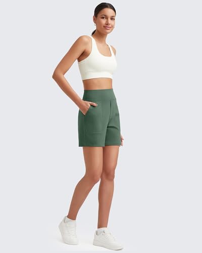 Image of G4Free EverGoing Women's Casual Shorts High Waisted 4'' / 5'' Comfy Shorts with Pockets for Yoga Workout Lounge