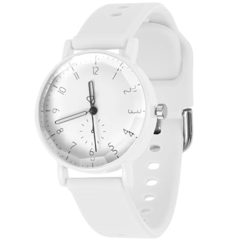 OFFCUP Reloj para Mujer Con Correa de Silicona, Deportivo de 38mm, Analógico Cuarzo Con Esfera de Fácil Lectura, de Pulsera para Enfermeras, Estudiantes y Niñas (A-Blanco)