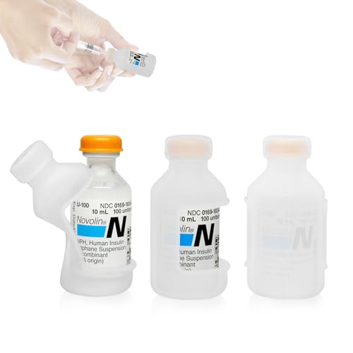 Image of YOUSHARES Insulin Vial Cover Insulin Bottle Protector - Silicone Protective Case for 10ml Short Insulin Vials, Durable Vial Case, Soft and Flexible Diabetes Vial Care