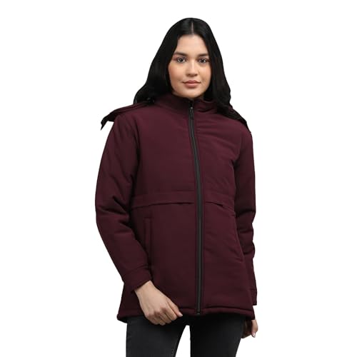 Image of CHKOKKO Women's Winter Quilted Jacket Wine Size L